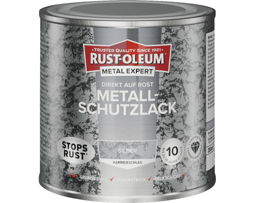 RUST OLEUM METAL EXPERT Metallschutzlack Hammerschlag silber 250 ml