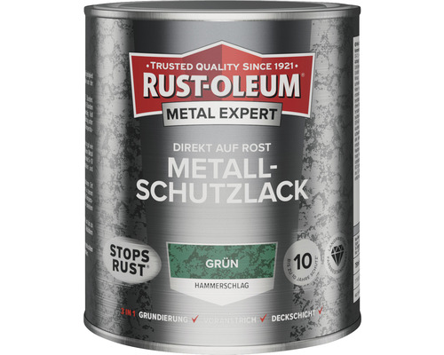 RUST OLEUM METAL EXPERT Metallschutzlack Hammerschlag grün 750 ml