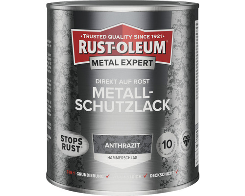 RUST OLEUM METAL EXPERT Metallschutzlack Hammerschlag anthrazitgrau 750 ml