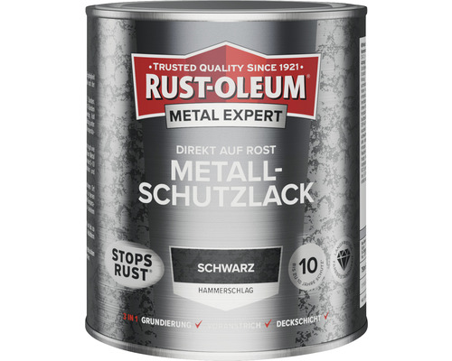 RUST OLEUM METAL EXPERT Metallschutzlack Hammerschlag schwarz 750 ml