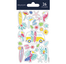 26 Aufkleber mit tropischen Motiven