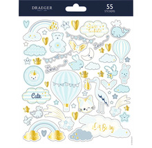 Aufkleberbogen mit 55 Baby Motiven