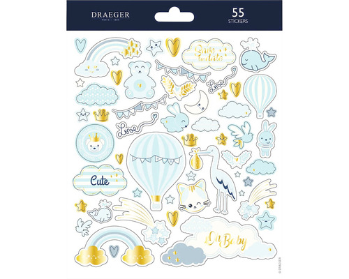 Aufkleberbogen mit 55 Baby Motiven