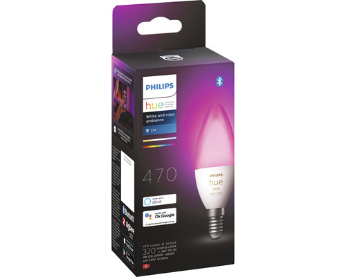Philips Hue E14 Lampe, White and Color Ambiance, in der Verpackung