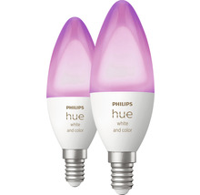Zwei Philips Hue White and Color E14 LED Lampen