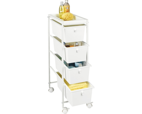 Rollwagen mit vier Schubladen zur Aufbewahrung von Badutensilien