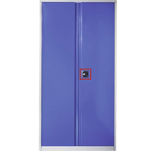 Blauer Stahlschrank mit zwei Türen