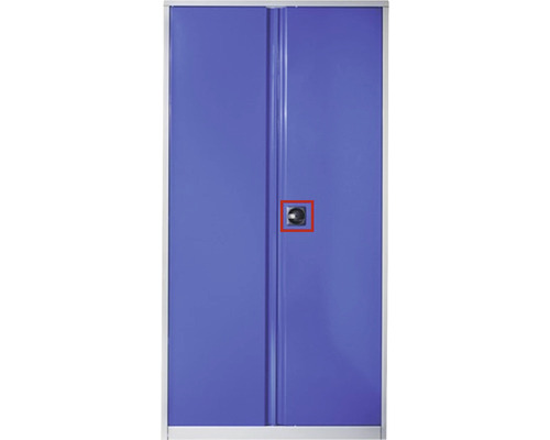 Blauer Stahlschrank mit zwei Türen