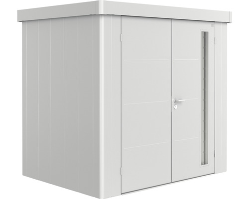 Gerätehaus Biohort Neo 1B Doppeltür 236 x 180 cm silber-metallic Metall Gerätehaus mit Doppeltür und Seitenfenster
