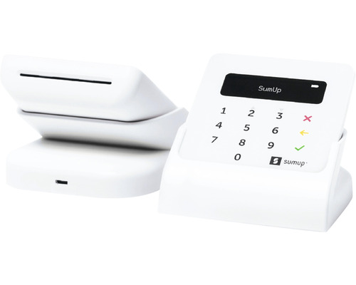 SumUp Kartenterminal mit Tastenfeld und Ladestation