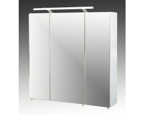 Spiegelschrank Möbelpartner Dorina 70 x 16 x 75 cm weiß 3-türig