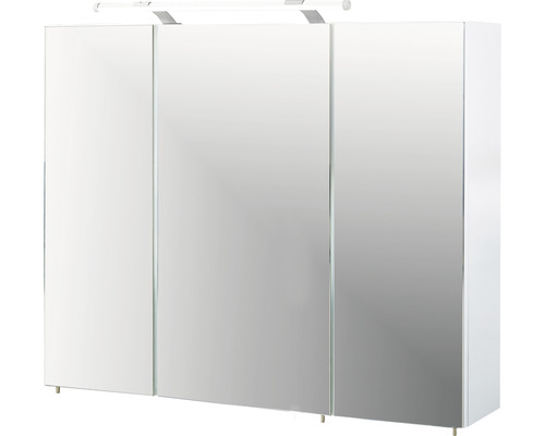 Spiegelschrank Möbelpartner Dorina 90 x 16 x 75 cm weiß 3-türig
