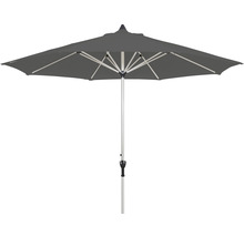 Grauer Sonnenschirm mit Metallgestell