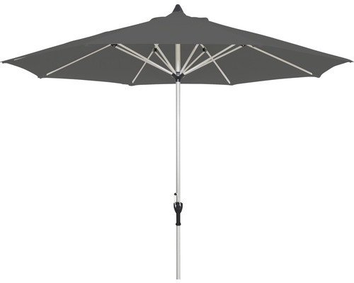 Grauer Sonnenschirm mit Metallgestell