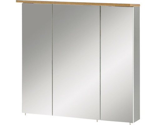 Spiegelschrank Möbelpartner Profil 70,5 x 16 x 72,3 cm grau 3-türig