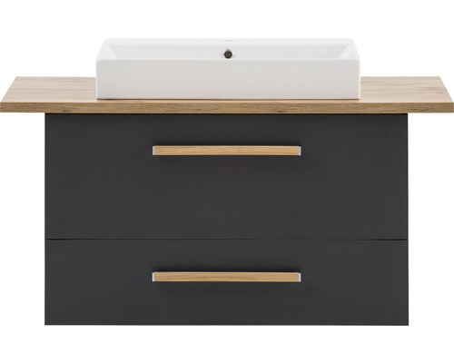 Waschtischunterschrank mit Waschbecken und zwei Schubladen