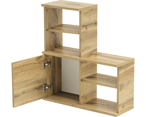 Regal mit Tür und offenen Fächern