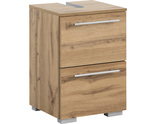 Waschbeckenunterschrank Möbelpartner Carlos BxHxT 40.2x59.1x35 cm eiche landhaus Waschbeckenunterschrank aus Holz mit zwei Schubladen