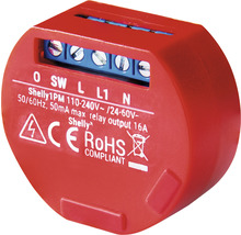 Shelly 1 PM WLAN Relais bis 3500 Watt geeignet für Steuerung von elektrischen Verbrauchern inkl Energiemessung - Kompatibel mit SMART HOME by hornbach