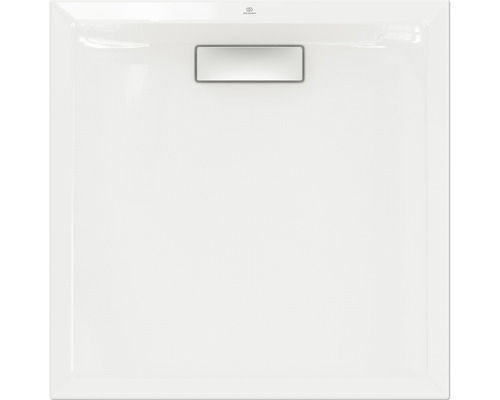 Quadratische Duschwanne aus Sanitäracryl mit Ablaufgarnitur