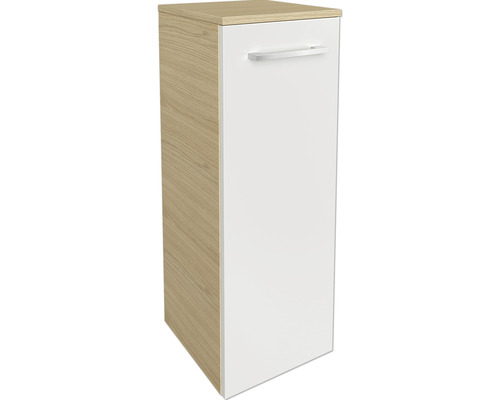Midischrank FACKELMANN B.Style links 30,2x82,5x32 cm Sand Eiche/weiß Badezimmerschrank mit Tür und Griff