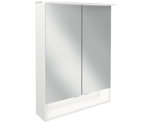 Spiegelschrank FACKELMANN 60 x 23.1 x 80.9 cm weiß 2-türig LED Spiegelschrank mit zwei Türen und Ablagefläche
