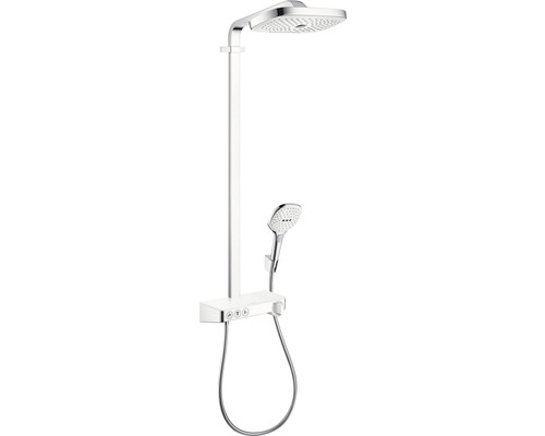 Duschsäule inkl. Thermostat hansgrohe Select E 300 3jet chrom/weiß 27127400 Duschsystem mit Kopfbrause und Handbrause