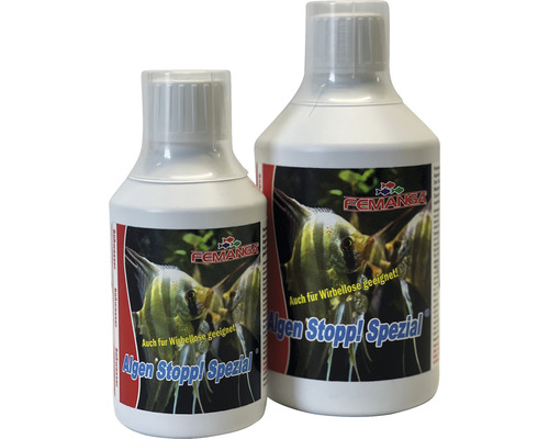 Zwei Flaschen Femanga Algen Stopp Spezial zur Algenbekämpfung im Aquarium