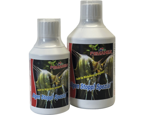 Zwei Flaschen Femanga Algen Stopp Spezial für Süßwasser