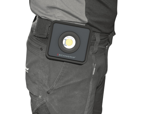 Akkuleuchte mit Clip zur Befestigung am Gürtel