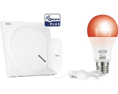 Abus Alarmanlage mit Z-Wave Plus und roter Glühbirne