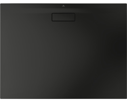 Schwarze Duschwanne mit rechteckigem Ablauf