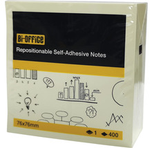 Bi-Office Haftnotizen, 76x76 Millimeter, Block mit 400 Blatt