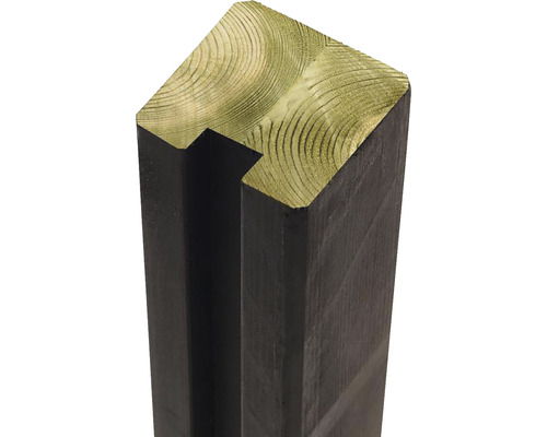 Holzpfosten mit Nut, Ansicht von oben
