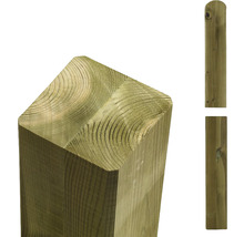 Holzpfosten mit verschiedenen Kopfformen