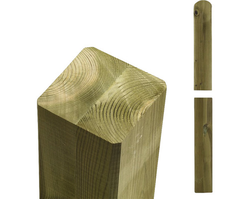 Holzpfosten mit verschiedenen Kopfformen