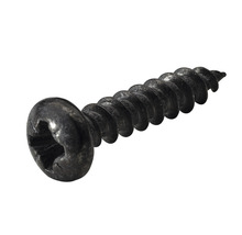 Schwarze Holzschraube mit Linsenkopf