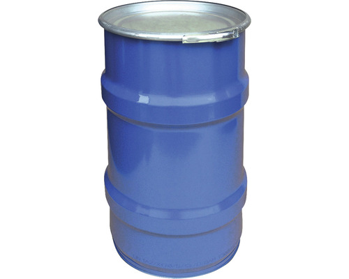 Stahl-Deckelfass 120 l mit UN-Zulassung innen lackiert blau