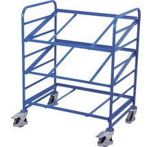 Eurokastenwagen mit 3 offenen und neigbaren Ebenen mm Stahl blau Tragkraft 200 kg