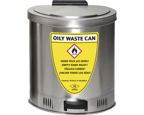 Ölhaltiger Abfallbehälter mit 20 Litern Fassungsvermögen