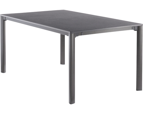 Gartentisch Sieger Vivodur ausziehbar 3985-55 165 x 95 cm Gestell aus Aluminium in eisengrau, Gartentischplatte aus vivodur® in Schieferdekor anthrazit Rechteckiger Gartentisch mit vier Beinen
