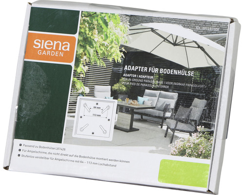 Verpackung eines Siena Garden Adapters für Bodenhülse