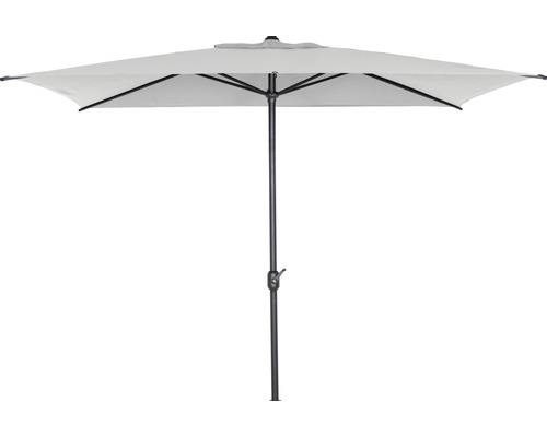Isa Mittelstockschirm Siena Garden 200 x 300 cm anthrazit/stone Rechteckiger Sonnenschirm mit Kurbel und mittigem Mast