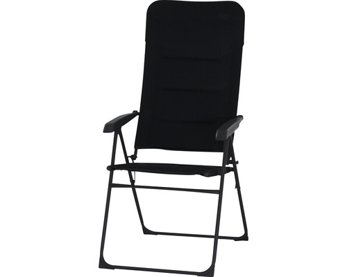 Alu-Campingsessel Siena Garden Premium anthrazit Alu / AirMesh Schwarzer Klappsessel mit hoher Rückenlehne und Armlehnen
