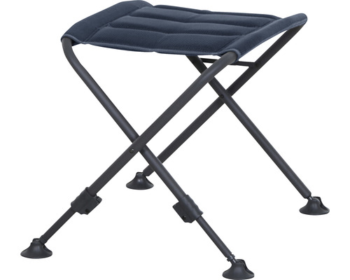 Fußteil zu Sessel Siena Garden Premium blau Alu, 2D Mesh Falthocker mit gepolsterter Sitzfläche und Metallgestell