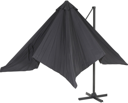 Grauer Ampelschirm mit Ständer