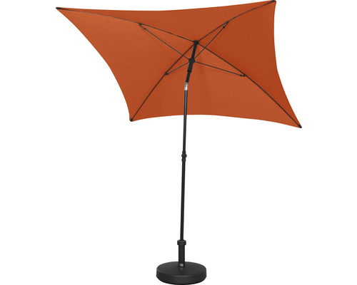 Quadratischer Sonnenschirm mit Ständer für den Außenbereich