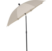 Beiger Sonnenschirm mit schwarzem Mast