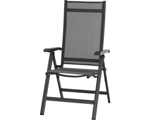 Klappsessel Siena Garden Tesoro, matt anthrazit Alu, Textilbezug silber schwarz Klappsessel Siena Garden Tesoro, matt anthrazit Alu, Textilbezug silber schwarz