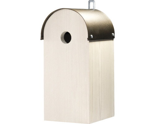 Nistkasten Siena Garden Dach kupfer rund Ø 28 mm 14 x 12 x 26 cm Vogelhaus aus Holz mit Aufhängevorrichtung